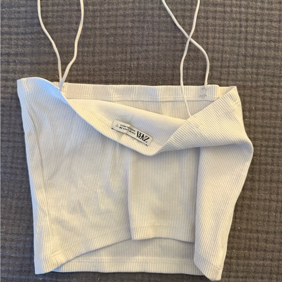 Zara white Ribbed Tank Top - Picture 2 of 2